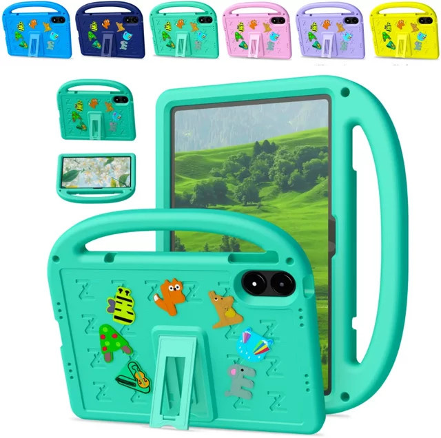 Stoßfeste EVA-Tablet-Hülle mit Stiftfach für Xiaomi Redmi Pad Pro 12,1 Zoll 2024 in Blau und Türkis mit niedlichem Cartoon-Kinderbuchstaben-Design - Bild 1