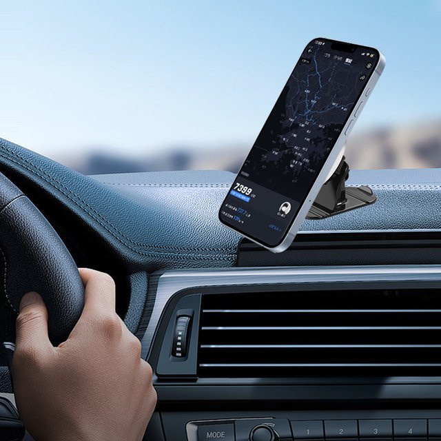 WSSHE Magnethalter für das Auto und den Schreibtisch mit MagSafe Kompatibilität, Schwarz, Verstellbare Magnetständer für iPhone und Xiaomi - Bild 1