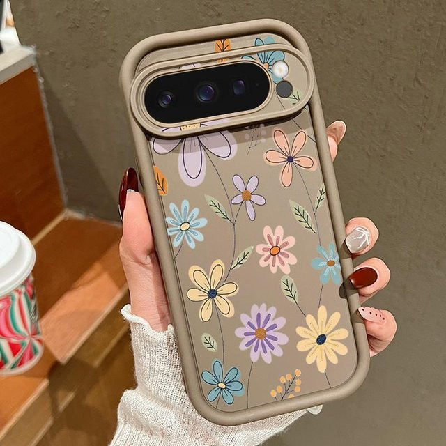 Google Pixel Handyhülle aus weichem TPU Silikon mit Cartoon Blume Design in Multicolour - Bild 1