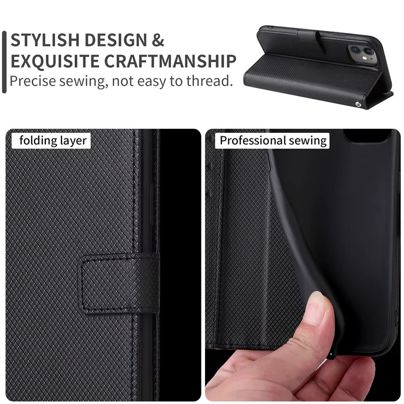 Magnetische Leder-Flip-Wallet-Hülle für Xiaomi 17T Pro 5G in Blau oder Schwarz - Bild 6