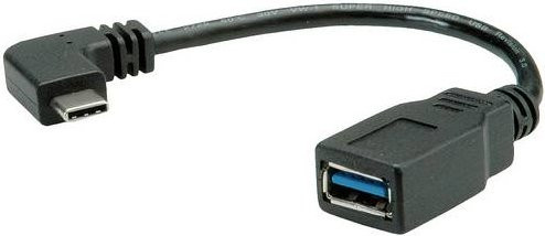 Roline USB 3.2 Gen1 Kabel mit USB-C Stecker und USB-A Buchse, Schwarz, 0,15 m - Bild 1
