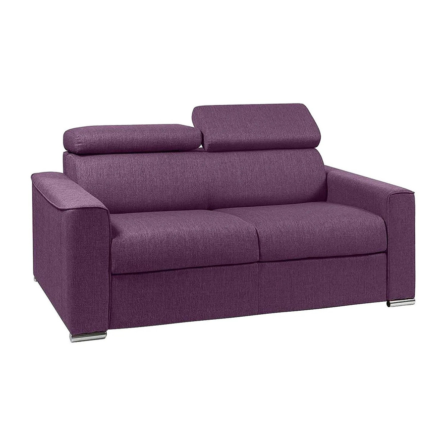 Vente-unique Schlafsofa Vizir in Violett mit verstellbarer Kopfstütze und Stoffbezug, Breite: 176 cm - Bild 2