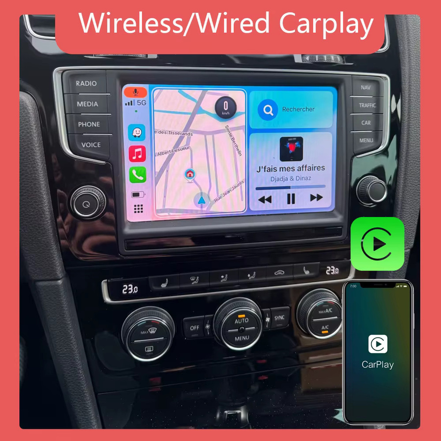 Bonroad Wireless Carplay und Android Auto Modulo Box Pro für VW, Volkswagen, Skoda, Octavia A5, Golf 7, Polo, Passat B8, MIB und MIB2, Schwarz - Bild 2