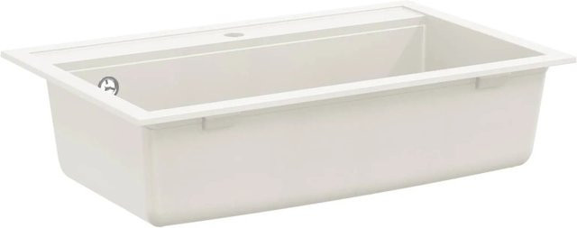 vidaXL Waschbecken aus Granit-Verbundwerkstoff in Weiß, B: 79,5 cm, T: 50,5 cm, H: 20,0 cm - Bild 1