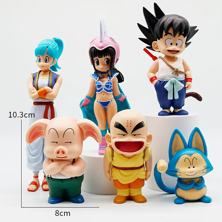 Bandai Dragon Ball Son Goku Chichi Bulma Krillin Oolong Puar Actionfiguren, Kunststoff, Bunt / Mehrfarbig - Bild 3