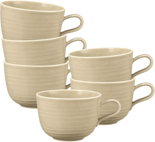 Seltmann Weiden Milchkaffeetassen Terra in Sandbeige, 6er Set, 400 ml - Bild 1