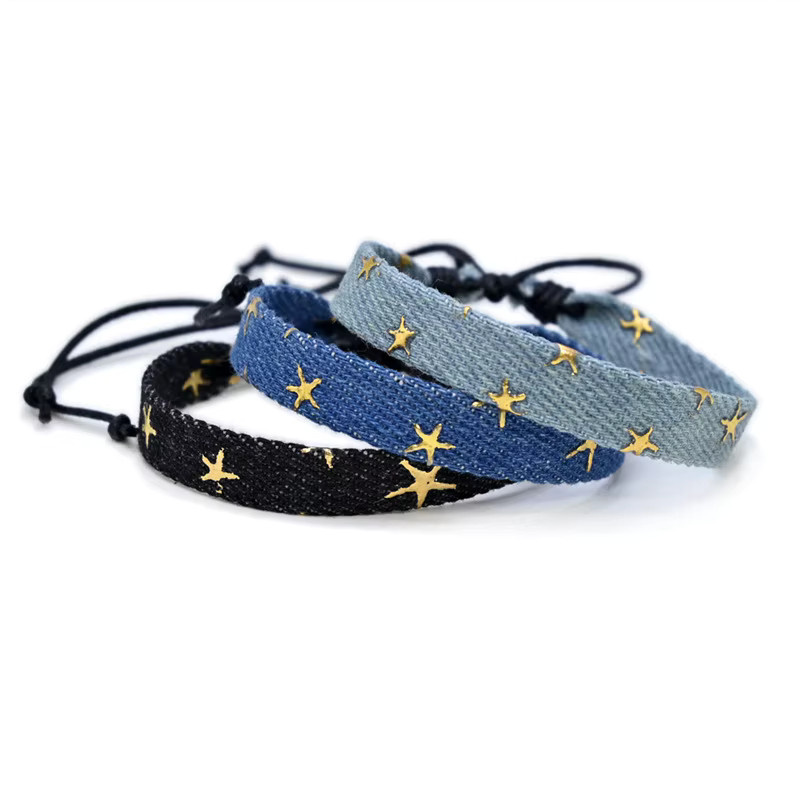 Armband Denim, blau, Stern Muster, Unisex - Bild 2