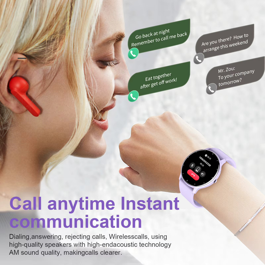 LIGE Smartwatch mit Bluetooth-Anruffunktion und IP68 Wasserdichtigkeit, Sport-Fitness-Tracker in Lila - Bild 3