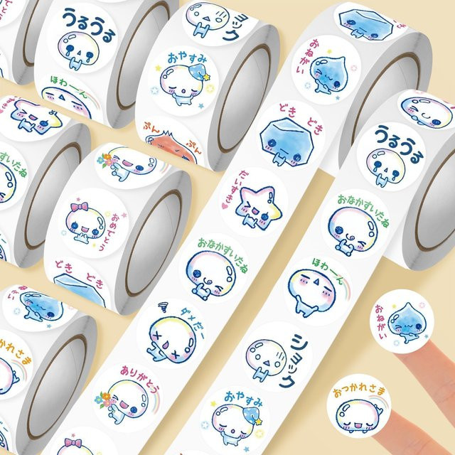 Keeppley Kawaii Bubble-Aufkleber-Rollen, Cartoon-Expressions-Graffiti-Aufkleber, multicolor - Bild 1