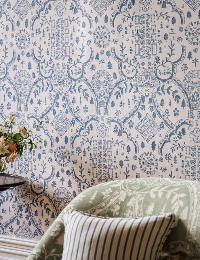 Sanderson Tapete Topiary View Wedgwood Blau Floral Botanisch Klassisch Non-Woven - Bild 1