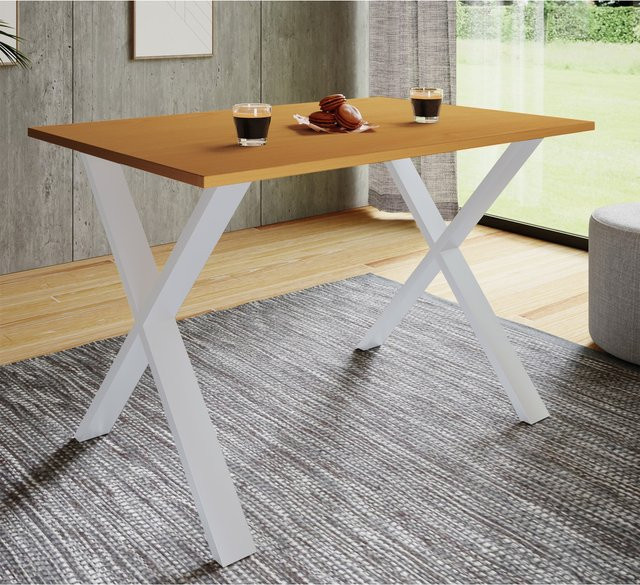 VCM Esstisch Xona X in Braun mit Holzstruktur-Nachbildung, H x B x T: 76 x 110 x 80 cm - Bild 1