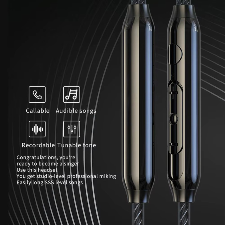 OIITH In-Ear Kopfhörer mit Mikrofon, kabelgebundenes Headset für Musik und Anrufe, 3,5 mm Jack und USB-C, Schwarz - Bild 1