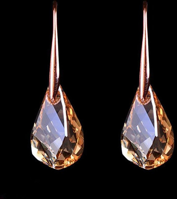 Lucky Star Jewelry Hängeohrringe, Messing, Roségold, Zirkonia, Damen - Bild 1