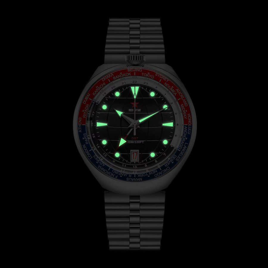 RED STAR Armbanduhr, Automatik, Edelstahl, 42 mm, Schwarz, Herren - Bild 3