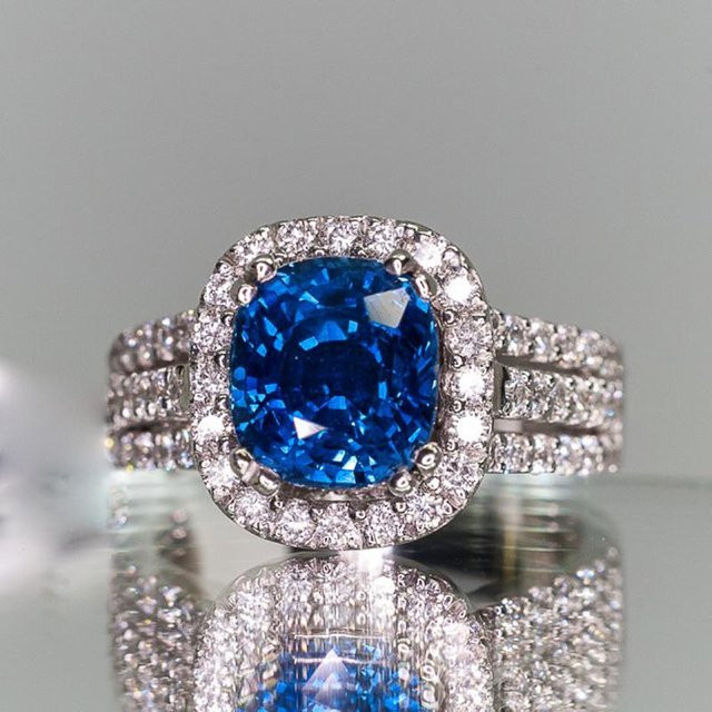 YIRAN Jewelry Ring, Brillantblauer Zirkonia, Damen - Bild 1