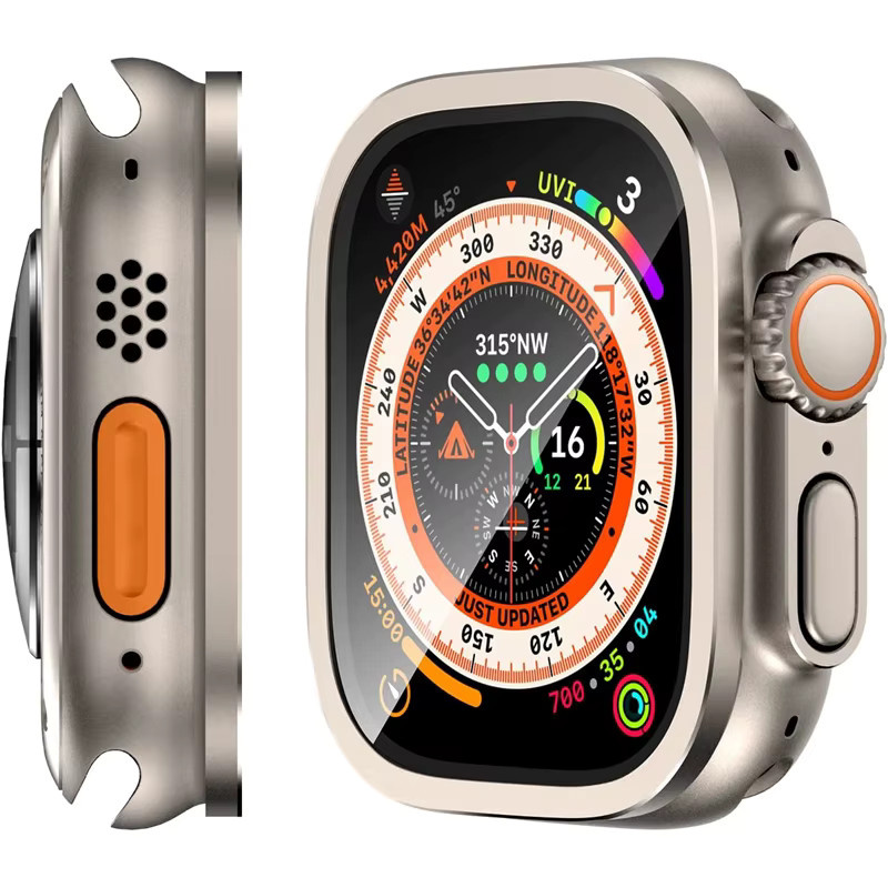 HUBANDE Uhrenzubehör Metallrahmen + Glas für Apple Watch Ultra 49 mm - Bild 2