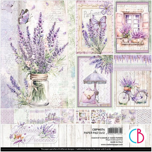 Scrapbook-Papier Ciao Bella Morning in Provence in Lila und Multicolor, B/B: 30,5 x 30,5 cm - Bild 1