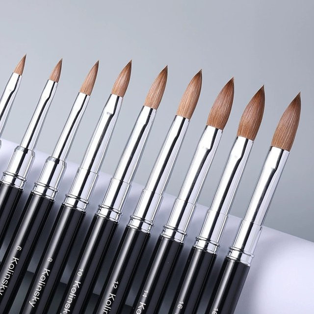 mifanxi Nagelmalpinsel, Kolinsky Haar, Schwarz, für Acryl UV Gel - Bild 1