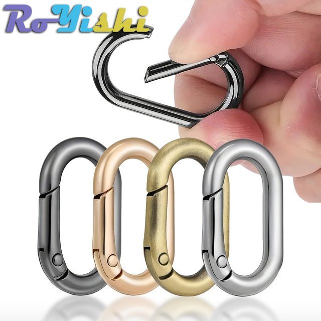RoYishi 5er Set Metall O-Ring Verschluss in Oval für Leder Taschen und Handtaschen, Farbe: Bronze - Bild 1