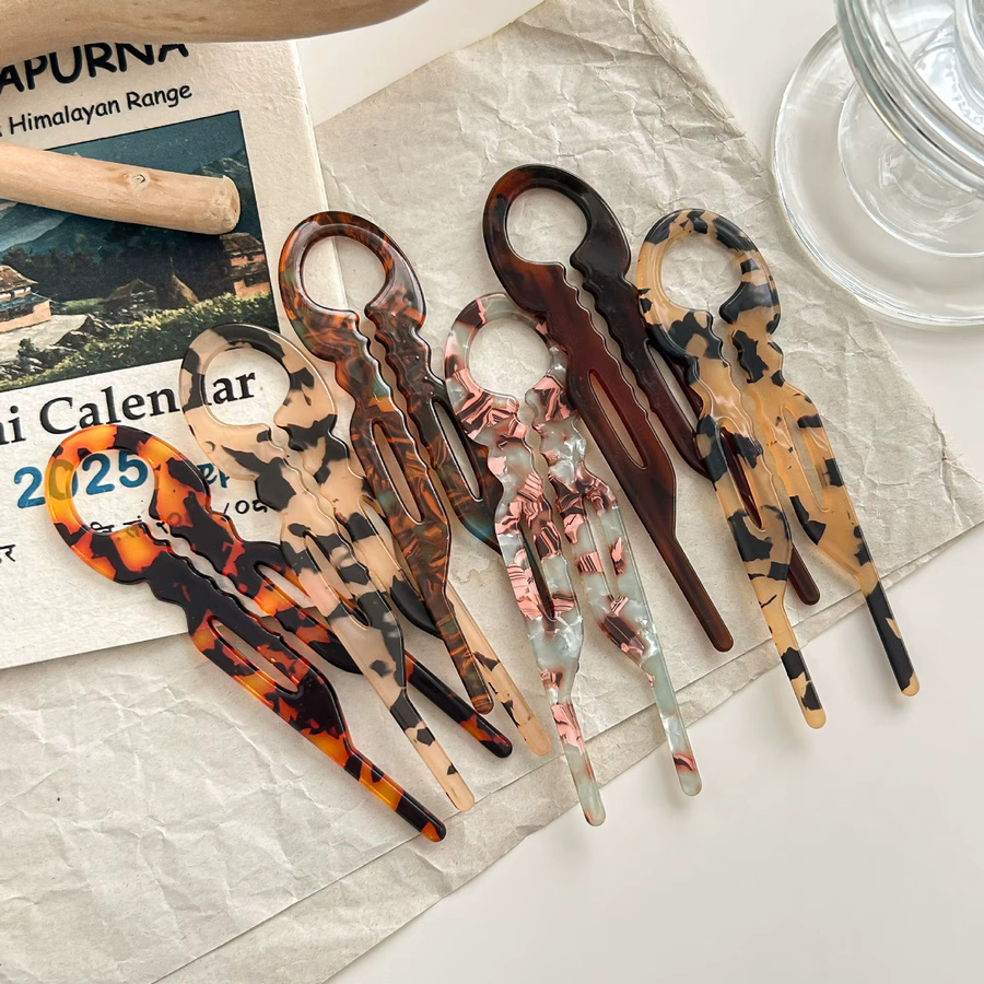 FORWOT Haarknoten U-förmige Haar-Sticks aus Acetat, Damen - Bild 2