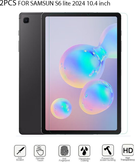 2er-Set Displayschutzfolie aus gehärtetem Glas für Samsung Galaxy Tab S6 Lite 2024 und Tab A9+ 10,4 Zoll, transparent - Bild 1