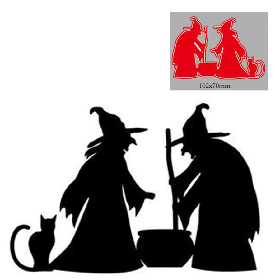 Dekorative Metall Prägeform für Scrapbooking mit Motiven wie Fee, Hexe, Prinzessin und Halloween-Figuren - Bild 2