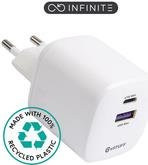 eSTUFF INFINITE USB-C Charger EU PD mit USB-C und USB-A in Weiß - Bild 1