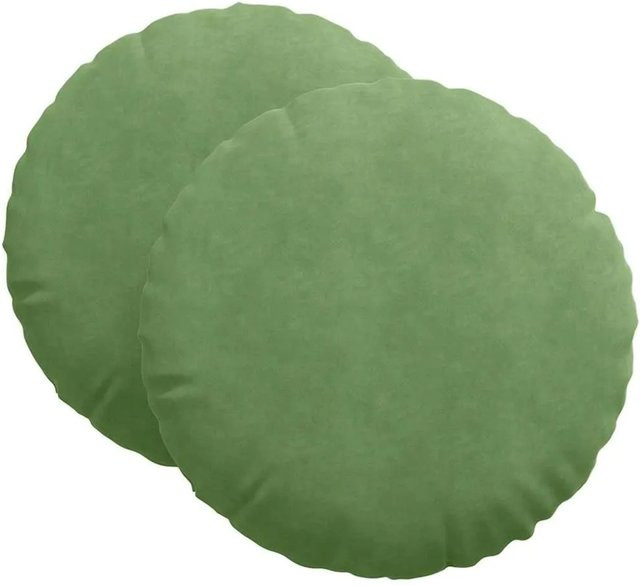 vidaXL Sitzkissen 2er-Set aus Samt in Hellgrün, rund, Durchmesser: 80 cm, Höhe: 29 cm - Bild 1