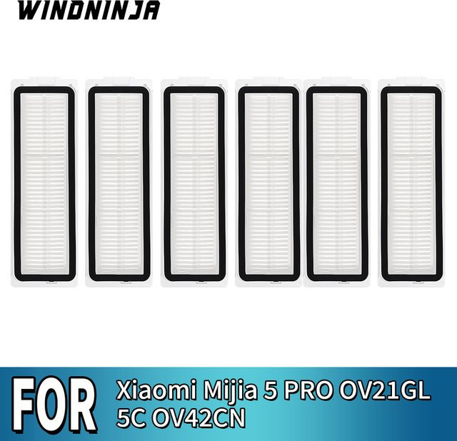 WINDNINJA Ersatzfilter für Xiaomi Mijia 5 PRO OV21CN X20 Pro D102GL X20 Max D109GL M30 D102 Roboterstaubsauger HEPA-Filterteile in Weiß - Bild 1