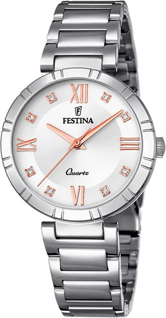 Festina Damenuhr, Quarz, Edelstahl, 33 mm, Weiß, 5 ATM - Bild 1