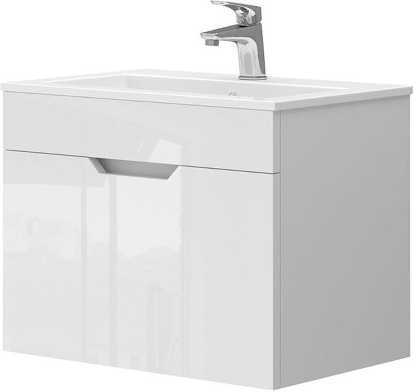 Vicco Badmöbel-Set Stefania Weiß Hochglanz, hängendes Waschbecken mit Unterschrank, Breite: 60 cm - Bild 2
