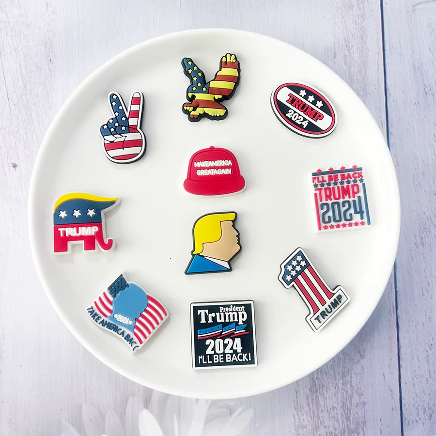 Potdemiel Schuhanhänger, USA-Präsidenten-Cartoon, PVC, 23-teilig - Bild 4