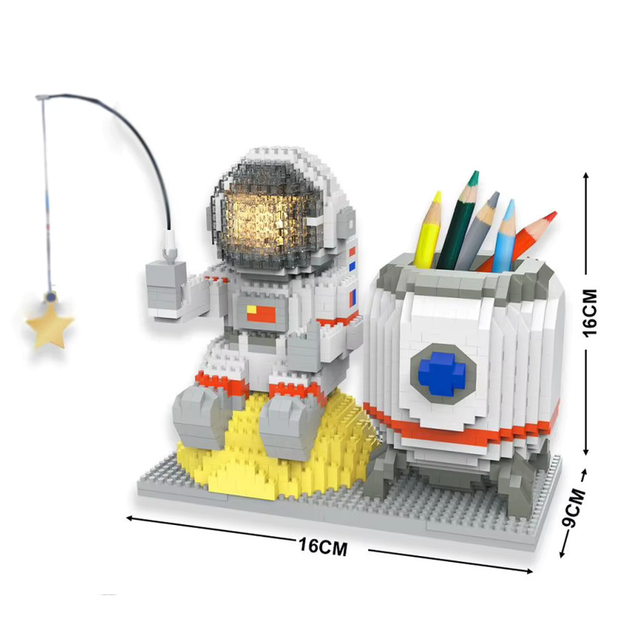 Knew Built Luminous Astronaut Moon Micro Brick Bausteine Set, Weltraum - Bild 4