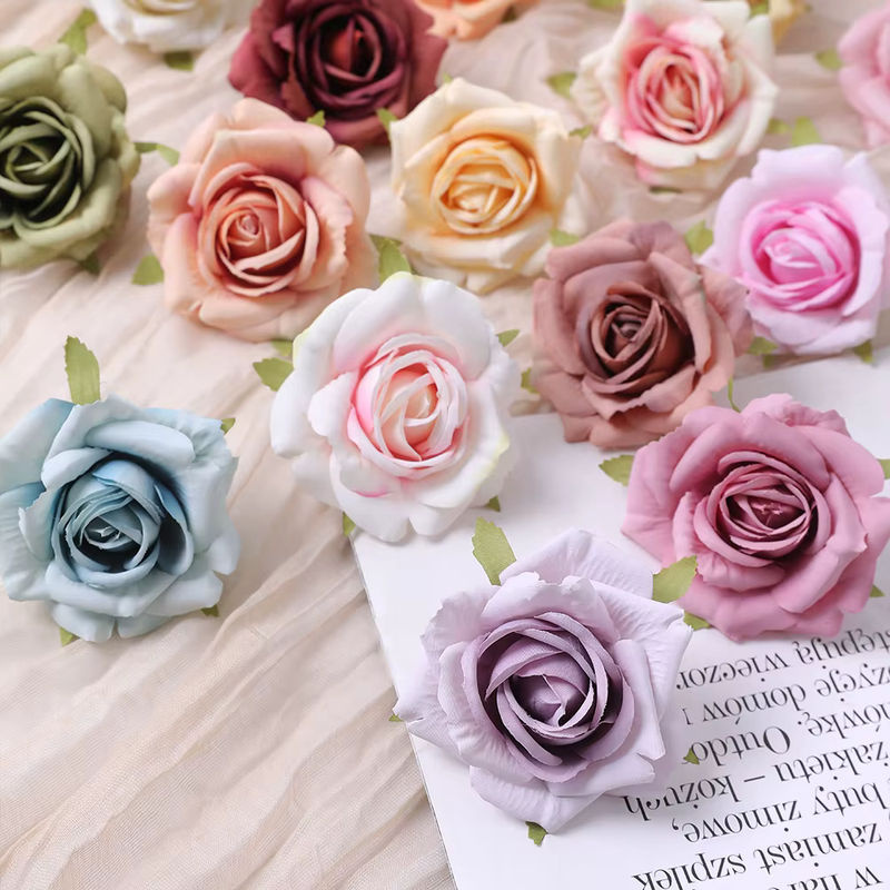 Set aus 5 oder 10 Stück künstliche Rosen aus Seide in Weiß und Mehrfarbig für deine Hochzeits-, Garten- und Partydekoration sowie für DIY-Handwerk und Girlanden - Bild 2