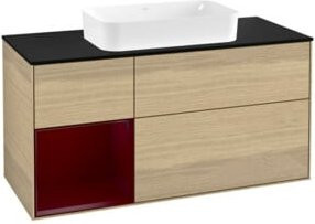 V&B Waschtischunterschrank Finion mit Wandbeleuchtung, Eiche Oak, Breite: 120 cm, Tiefe: 50,1 cm, Höhe: 50,1 cm - Bild 1