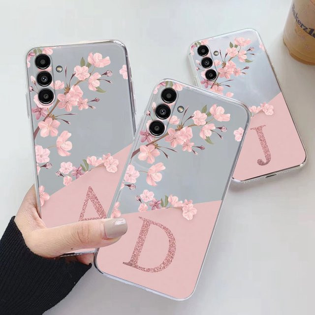 Stoßfeste Silikon Schutzhülle mit A-Z Buchstaben Design für Samsung Galaxy A25 A35 A55 A06 A17 A16 in Transparent - Bild 1