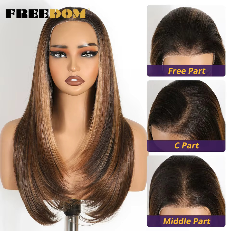 FREEDOM Lace-Front-Perücke, synthetisch, Ombre-Blond, 61 cm, Damen - Bild 3