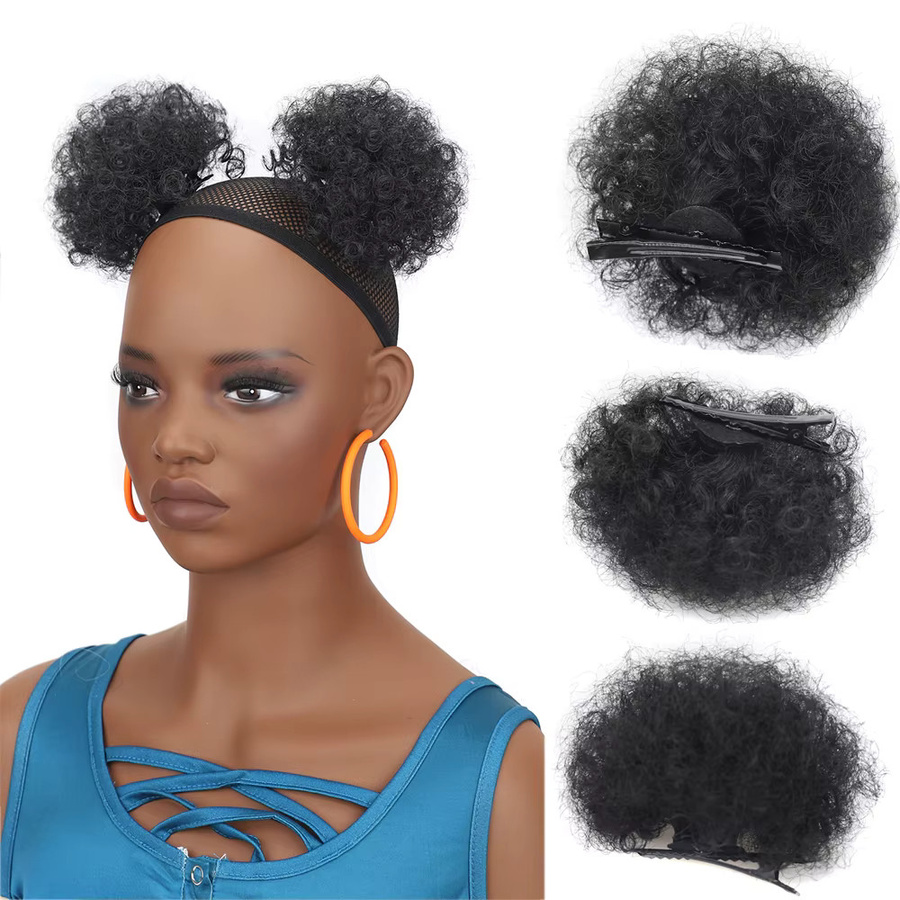 Old Street Afro-Puff-Haarknoten für Kinder mit Clips - Bild 3