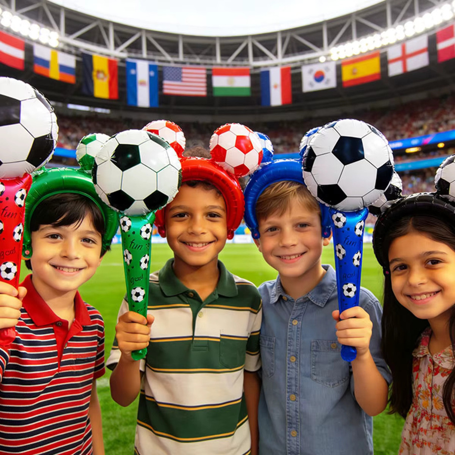 6 Stück Fußball-Haarspangen in Mehrfarbig für Kinder als Partydeko und Geburtstagszubehör - Bild 2