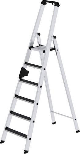MUNK Günzburger Steigtechnik Clip-Step R13 Aluminium Stehleiter in Silber mit 6 Stufen und einer maximalen Arbeitshöhe von 3,5 m - Bild 1