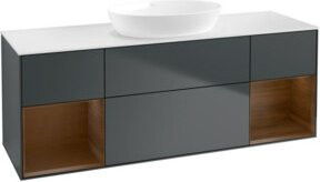 V&B Waschtischunterschrank Finion mit Wandbeleuchtung, Breite: 160 cm, Tiefe: 50,1 cm, Höhe: 50,1 cm, lackiert, matt dunkelblau - Bild 1