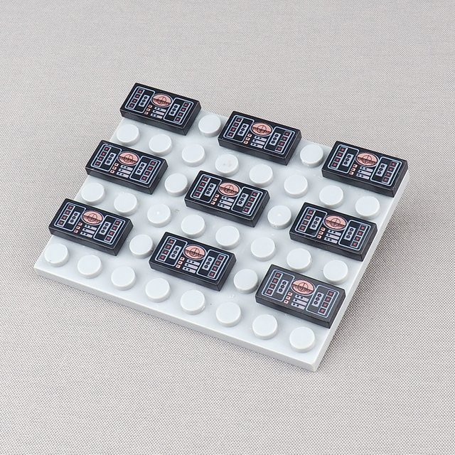SixBricks Luftfahrt-Flugzeug-Radarpanel-Muster Bausteine, 10-teiliges Set - Bild 1