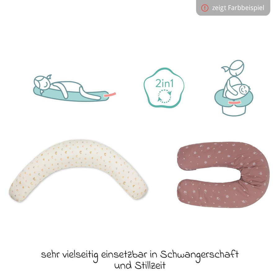 Fillikid Stillkissen Pusteblume mit EPS-Mikrokugeln und Bezug, Rosa, Länge: 190 cm - Bild 2
