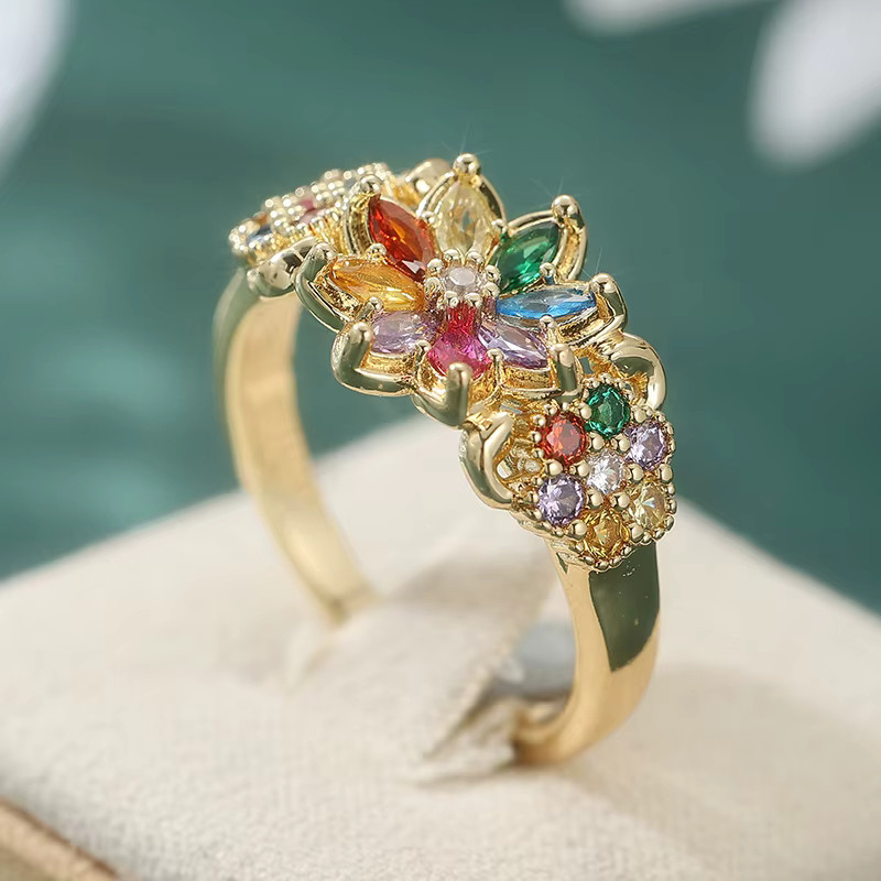 YoYo Ring, Vintage, Gold, Zirkonia, Damen - Bild 2