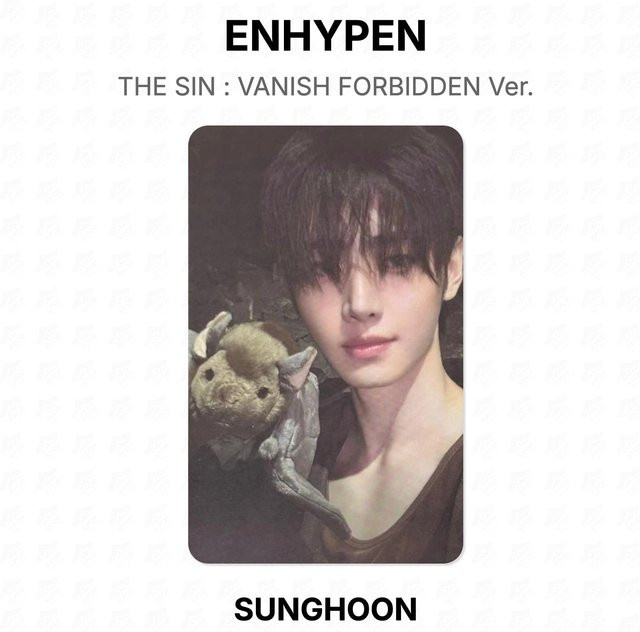 ENHYPEN THE SIN : VANISH VERBOTENE Version, Offizielle Fotokarte SUNGHOON, Einzelfigur, Pappe / Karton - Bild 1