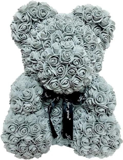 BC Pet Supplies Rosenblumenbär aus Kunststoff, Künstliche Blumen als Teddybär-Geschenk, Höhe: 25 cm - Bild 1