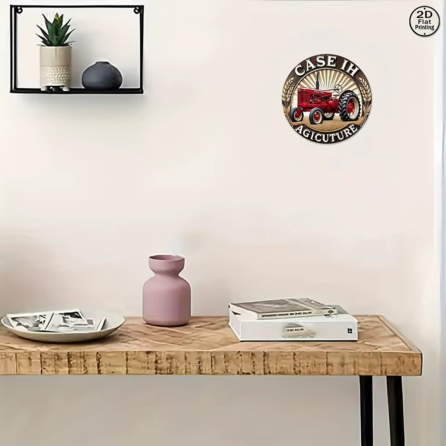Potdemiel Metallschild Case IH Traktor Vintage Design, rund, Durchmesser: 20,32 cm, mehrfarbig - Bild 6