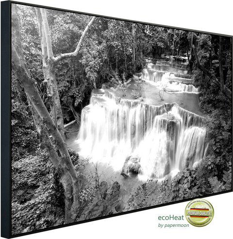 papermoon Infrarotheizung EcoHeat Wasserfall im Wald mit Matt-Effekt in Bunt, App-Steuerung und Überhitzungsschutz - Bild 1