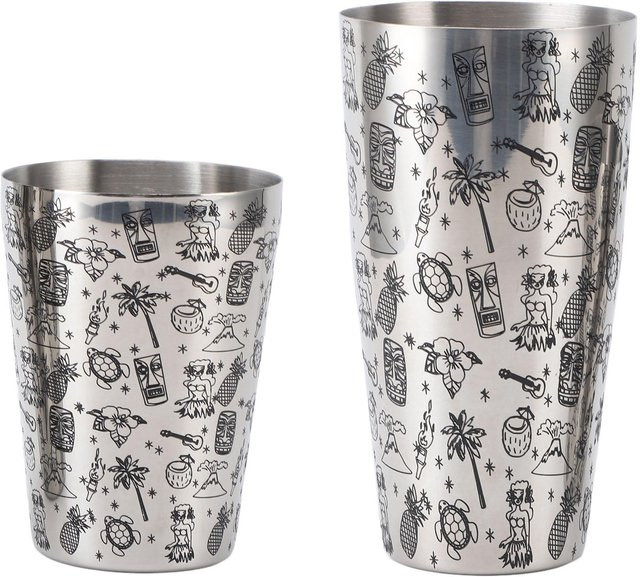mfySpace Cocktail Shaker Set aus Edelstahl in Grau, auslaufsicherer Boston Bar Shaker für große Kapazitäten - Bild 1