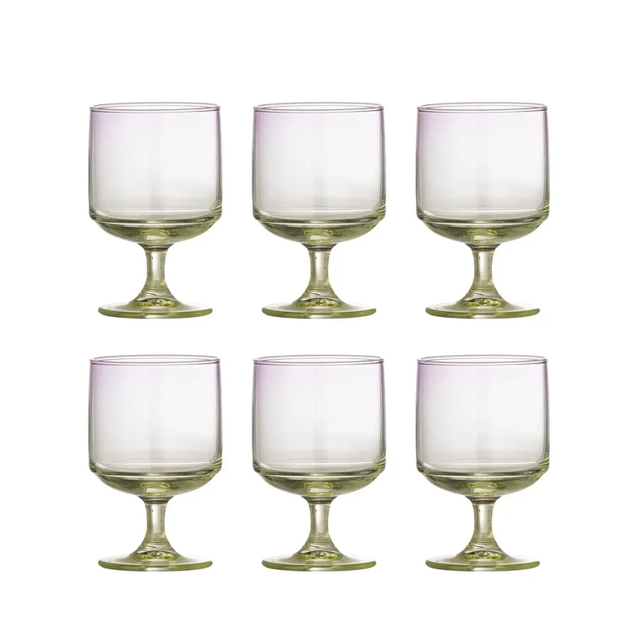 Bloomingville Luciana Trinkglas aus Glas in Violett, 6 Stück - Bild 1
